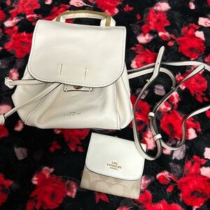 Coach mini backpack with mini wallet